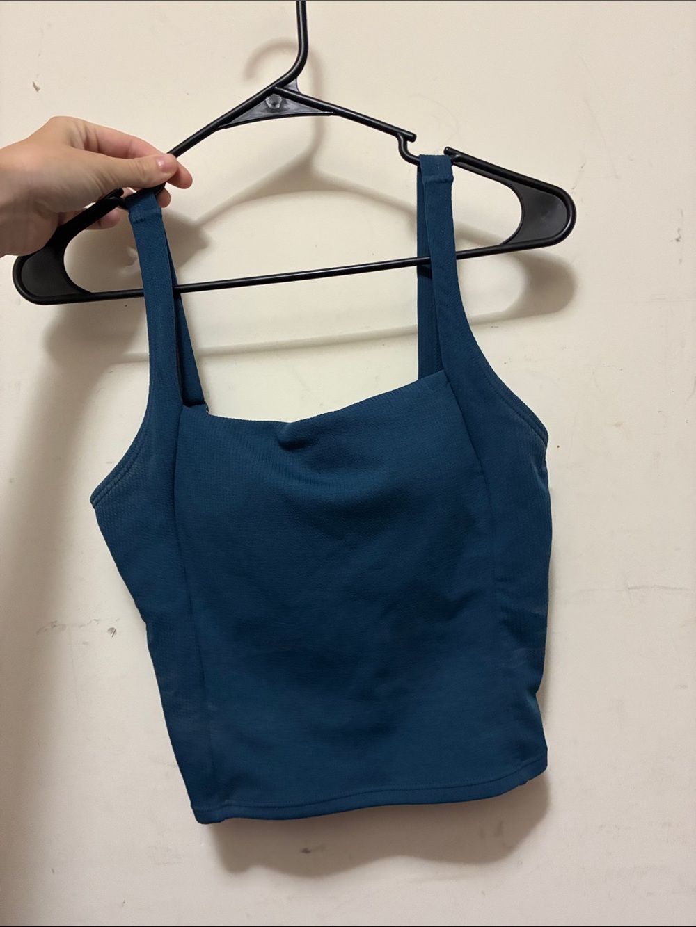 Square-Neck Teal Ribbed Swim Tank (Laguna Top)